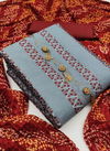 Sea Green Colour Fancy Designer Casual Wear Pure Cotton Embroidery Worked Dress Material Collection 1003